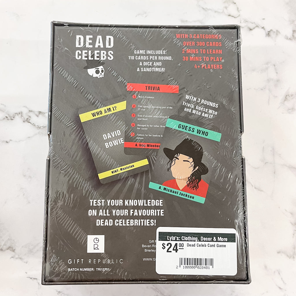 Dead Celeb Card Game - Lyla's: Clothing, Decor & More - Plano Boutique