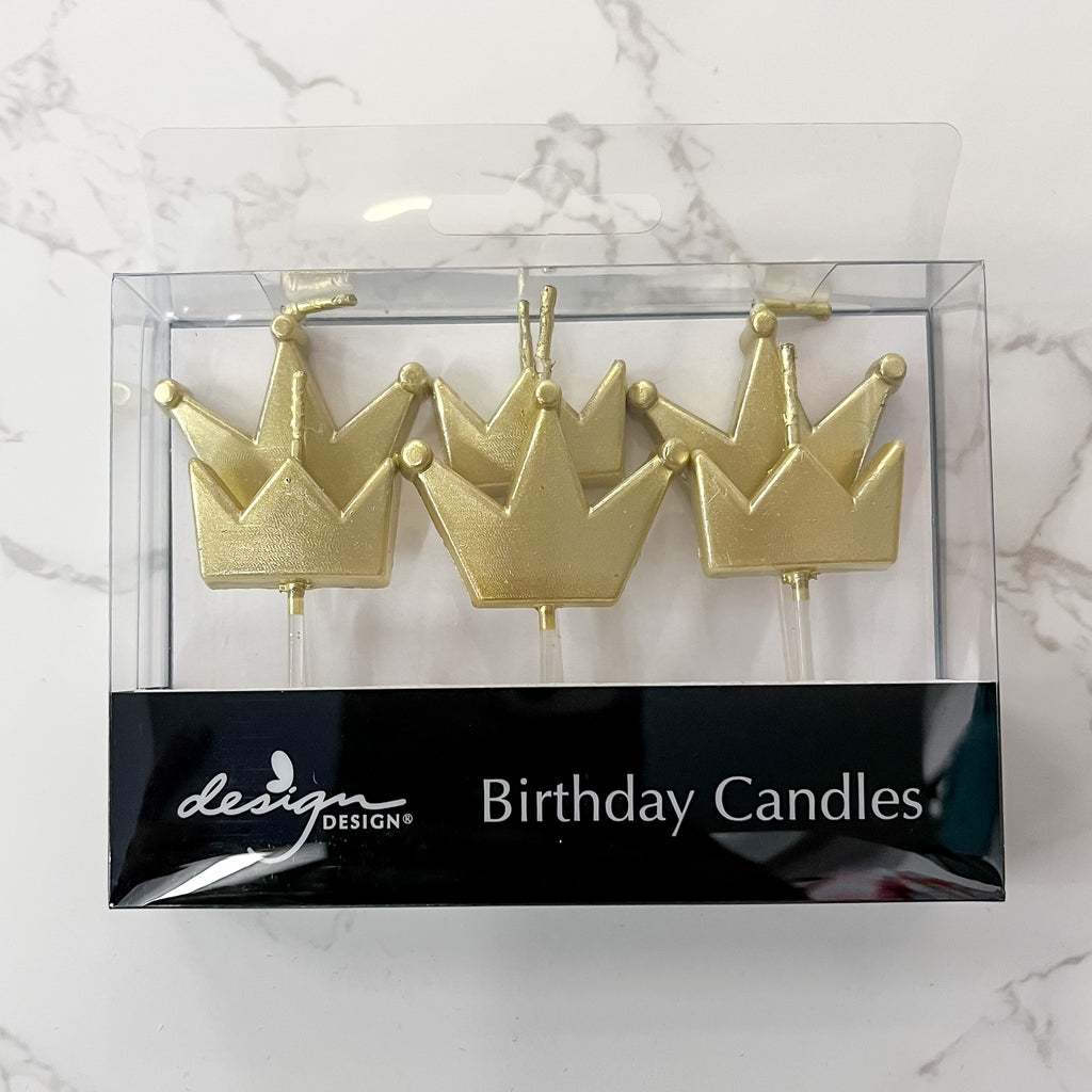Gold Crowns Cake Candles - Lyla's: Clothing, Decor & More - Plano Boutique