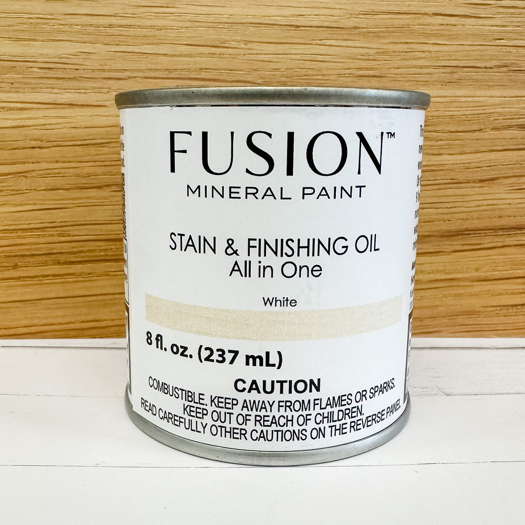 Fusion Mineral Paint Stain and Finishing Oil: White - Lyla's: Clothing, Decor & More - Plano Boutique