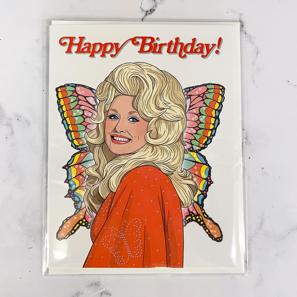 Dolly Parton 70's Butterfly Birthday Card - Lyla's: Clothing, Decor & More - Plano Boutique