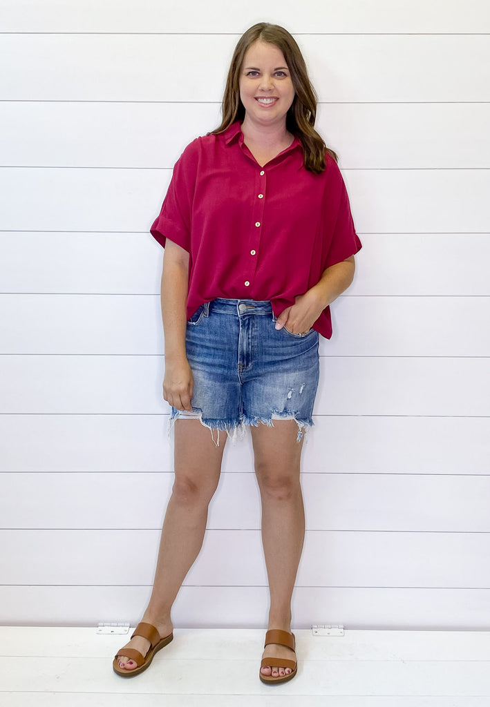High Rise Distressed Shorts by Risen - Lyla's: Clothing, Decor & More - Plano Boutique