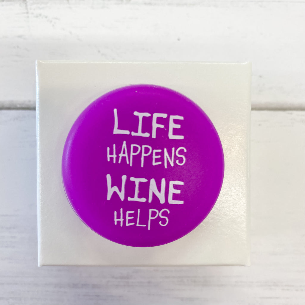Life Happen Wine Helps Wine Cap - Lyla's: Clothing, Decor & More - Plano Boutique