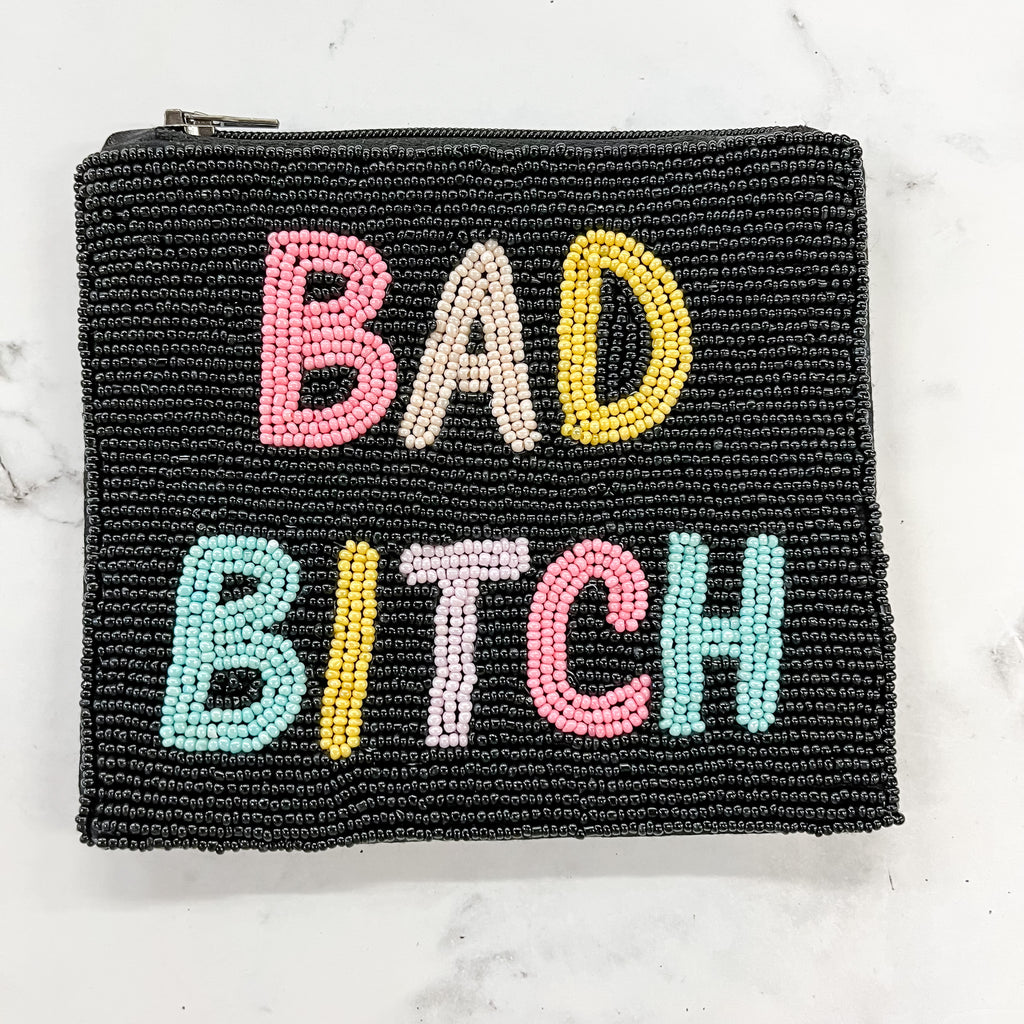 Bad Bitch Beaded Coin Purse - Lyla's: Clothing, Decor & More - Plano Boutique