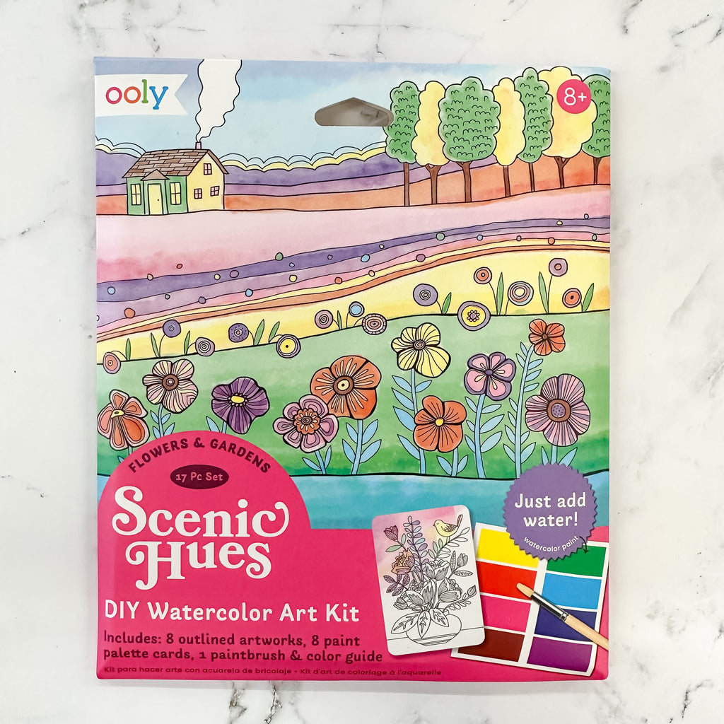 Scenic Hues diy Watercolor Art Kit - Flowers and Gardens by OOLY - Lyla's: Clothing, Decor & More - Plano Boutique
