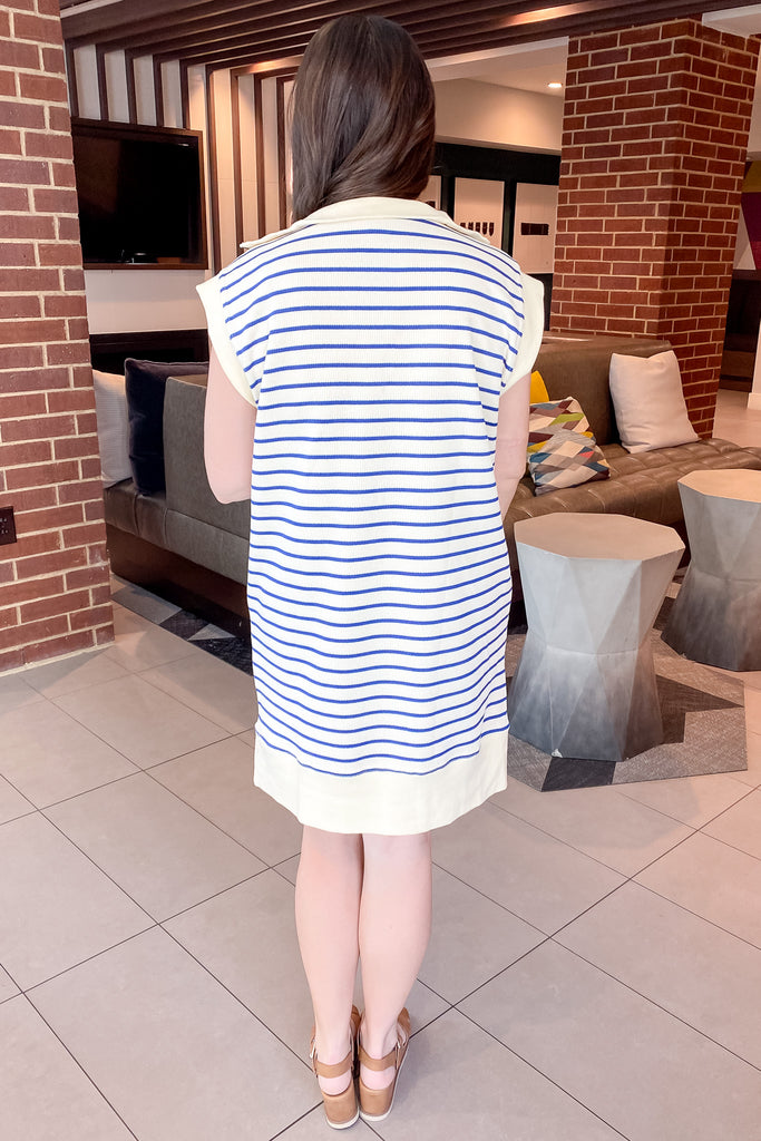 Striped Out Royal Blue Dress - Lyla's: Clothing, Decor & More - Plano Boutique