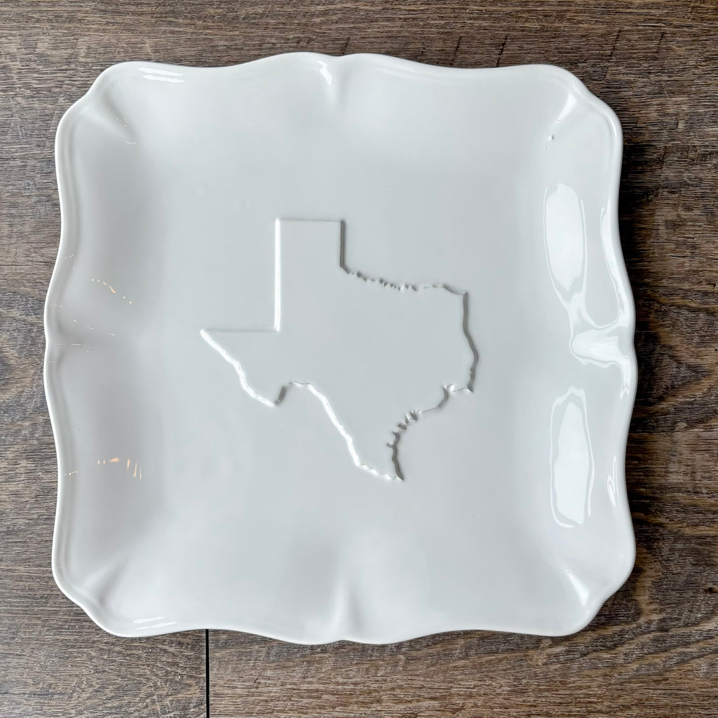 Texas Embossed Square Platter - Lyla's: Clothing, Decor & More - Plano Boutique
