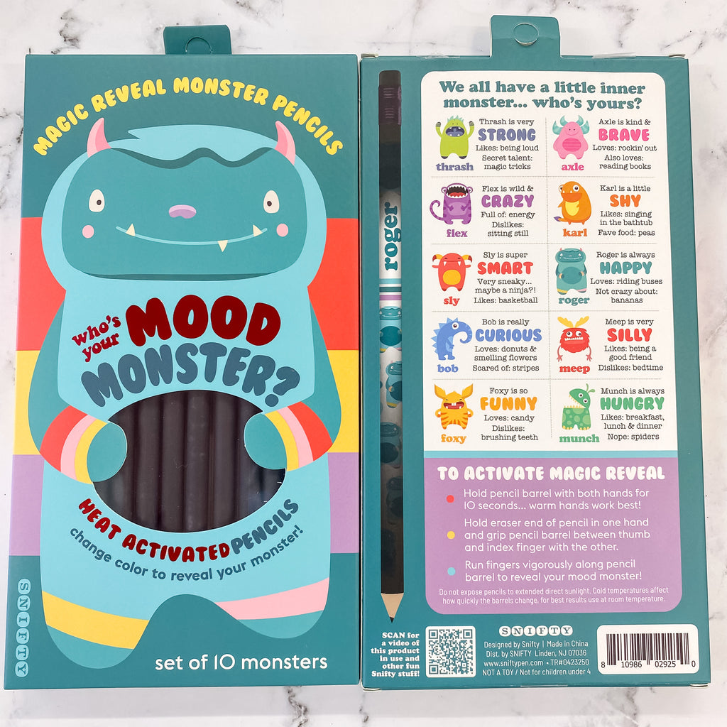 Snifty Magical Reveal Monster Mood Pencils Set of 10 - Lyla's: Clothing, Decor & More - Plano Boutique