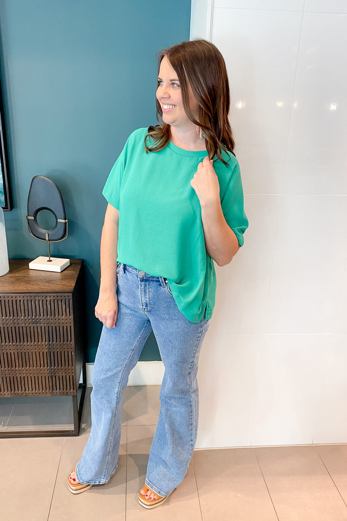 Belongs to Me Kelly Green Top - Lyla's: Clothing, Decor & More - Plano Boutique