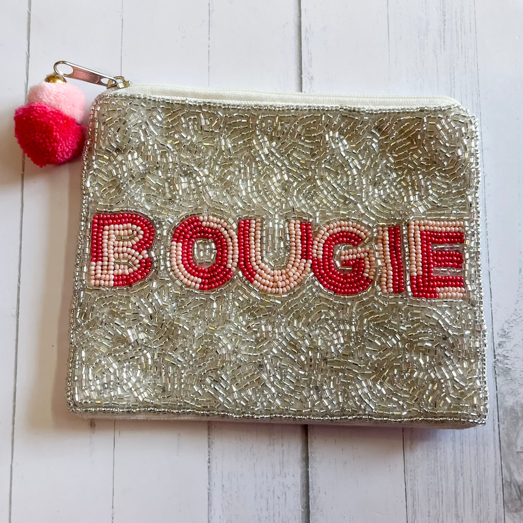 Bougie Silver Beaded Pouch - Lyla's: Clothing, Decor & More - Plano Boutique