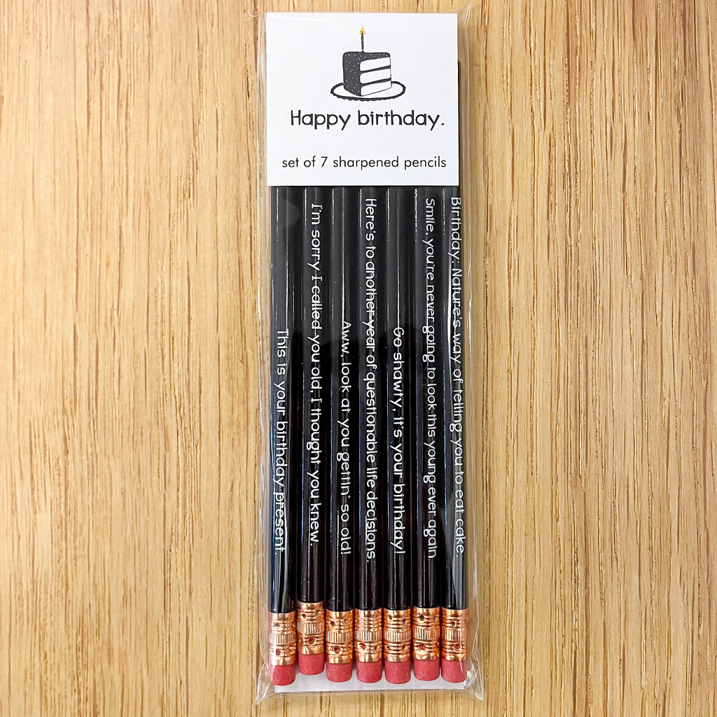 Pencil Set - Happy Birthday - Lyla's: Clothing, Decor & More - Plano Boutique