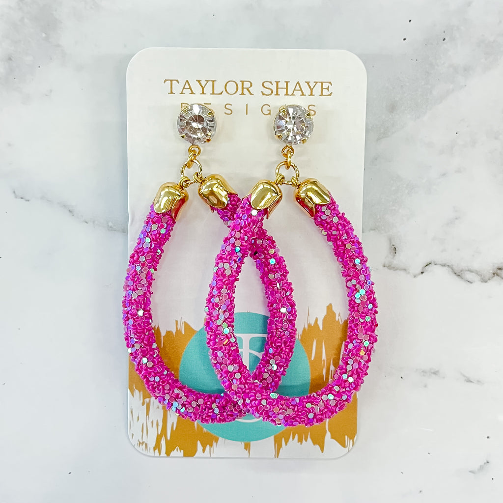 Hot Pink Teardrops by Taylor Shaye - Lyla's: Clothing, Decor & More - Plano Boutique