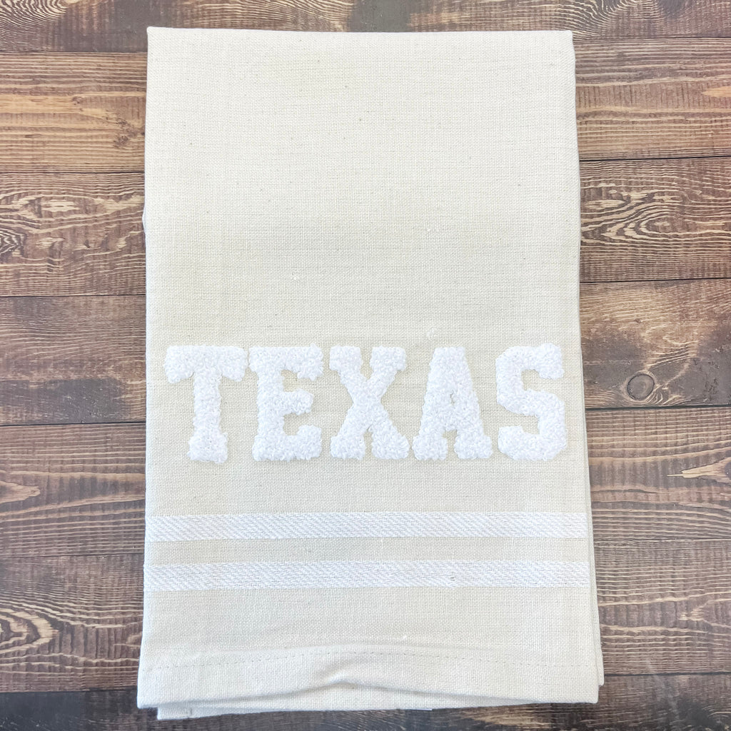 Texas Embroidery Hand Towel - Lyla's: Clothing, Decor & More - Plano Boutique