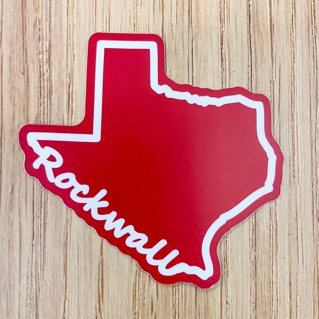 Texas Shaped Rockwall Sticker - Lyla's: Clothing, Decor & More - Plano Boutique
