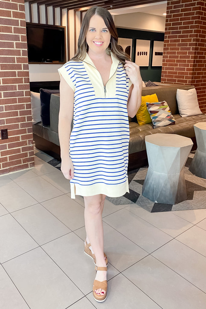 Striped Out Royal Blue Dress - Lyla's: Clothing, Decor & More - Plano Boutique