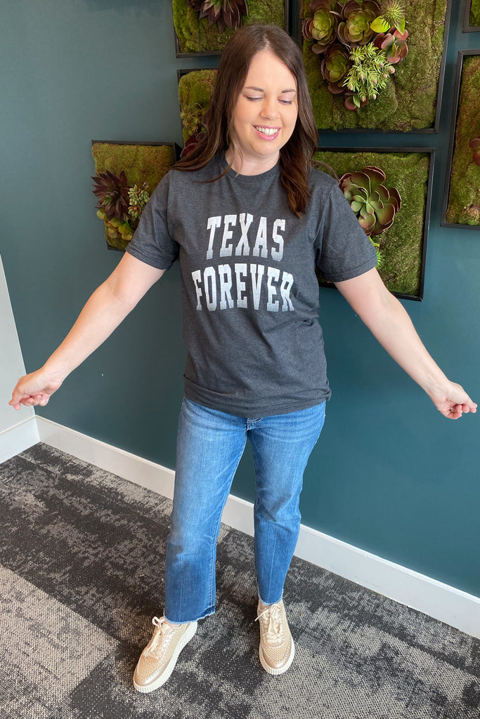 Texas Forever Heather Black Top - Lyla's: Clothing, Decor & More - Plano Boutique