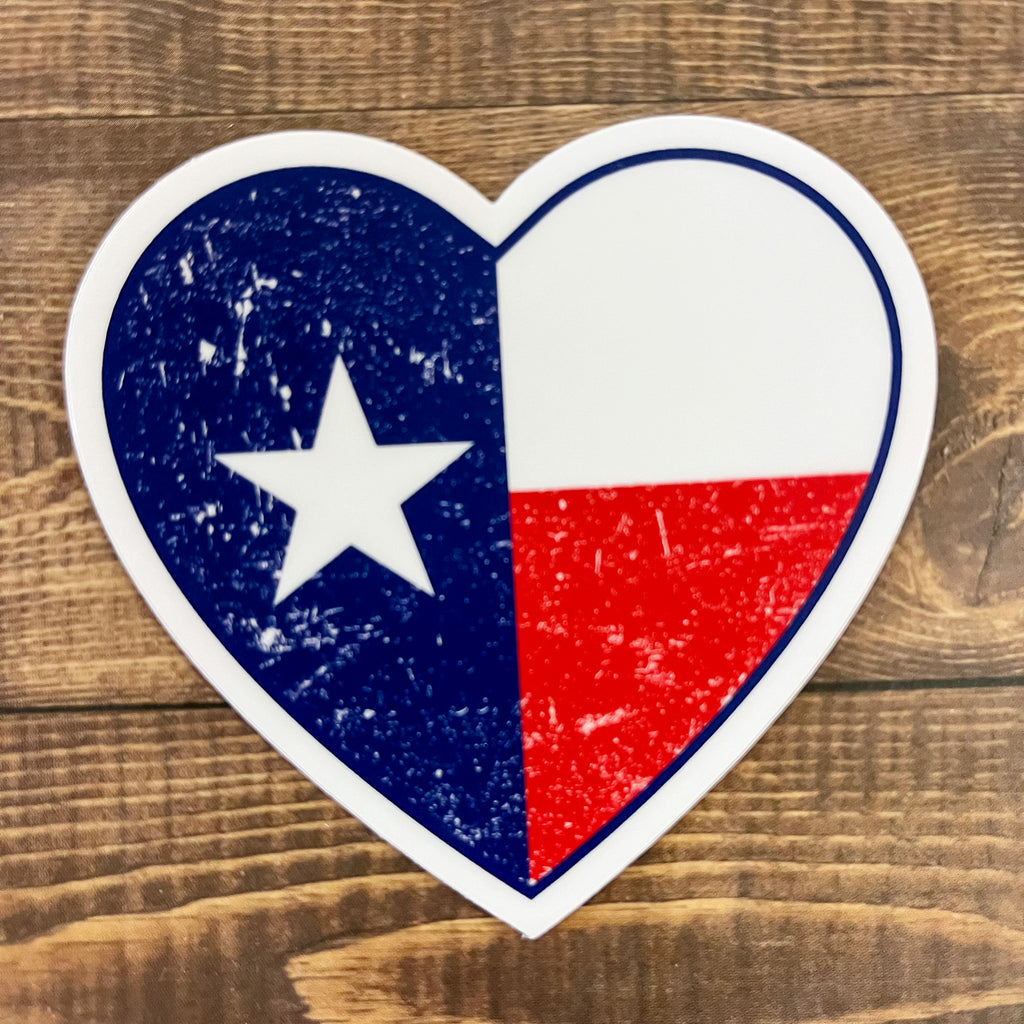 Texas Flag Heart Sticker - Lyla's: Clothing, Decor & More - Plano Boutique
