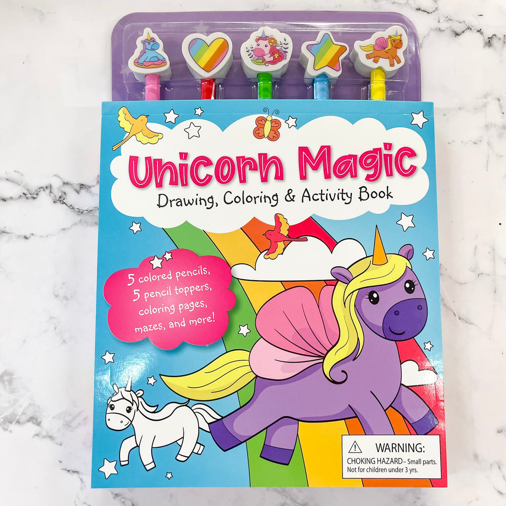 Unicorn Magic Pencil Toppers: Drawing, Coloring & Activity Book - Lyla's: Clothing, Decor & More - Plano Boutique
