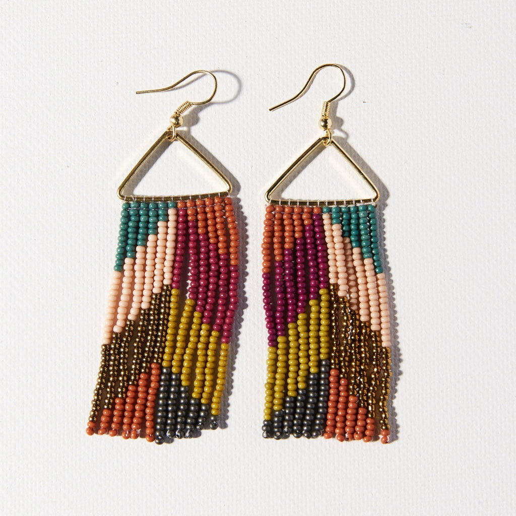 Muted Chevron On Triangle Earring by Ink & Alloy - Lyla's: Clothing, Decor & More - Plano Boutique