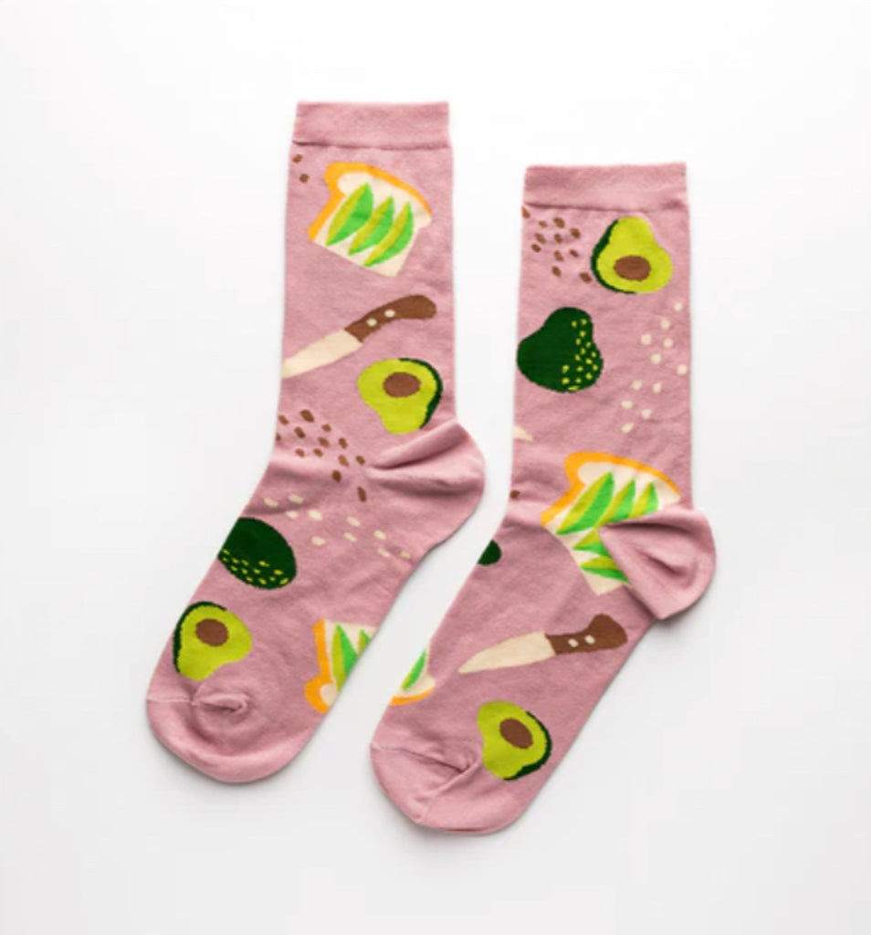 Avocado Toast Crew Socks - Women's by Yellow Owl Workshop - Lyla's: Clothing, Decor & More - Plano Boutique
