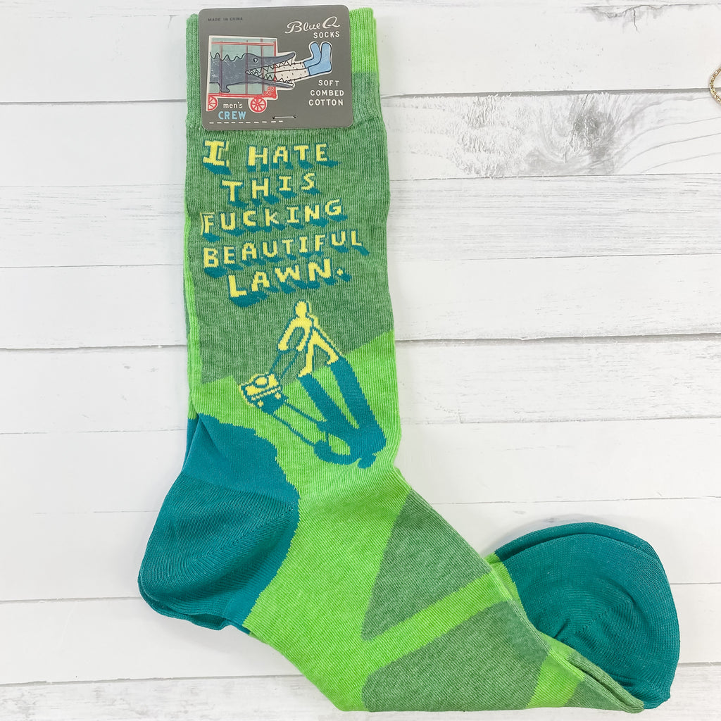 I Hate This Fucking Beautiful Lawn Mens Socks - Lyla's: Clothing, Decor & More - Plano Boutique