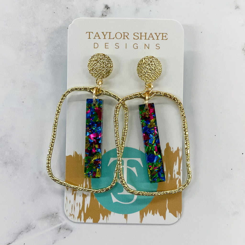 Green Unicorn Stick Hoop Earrings by Taylor Shaye - Lyla's: Clothing, Decor & More - Plano Boutique
