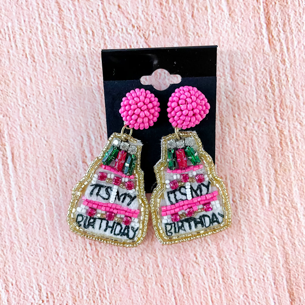 It's My Birthday Beaded Earrings - Lyla's: Clothing, Decor & More - Plano Boutique