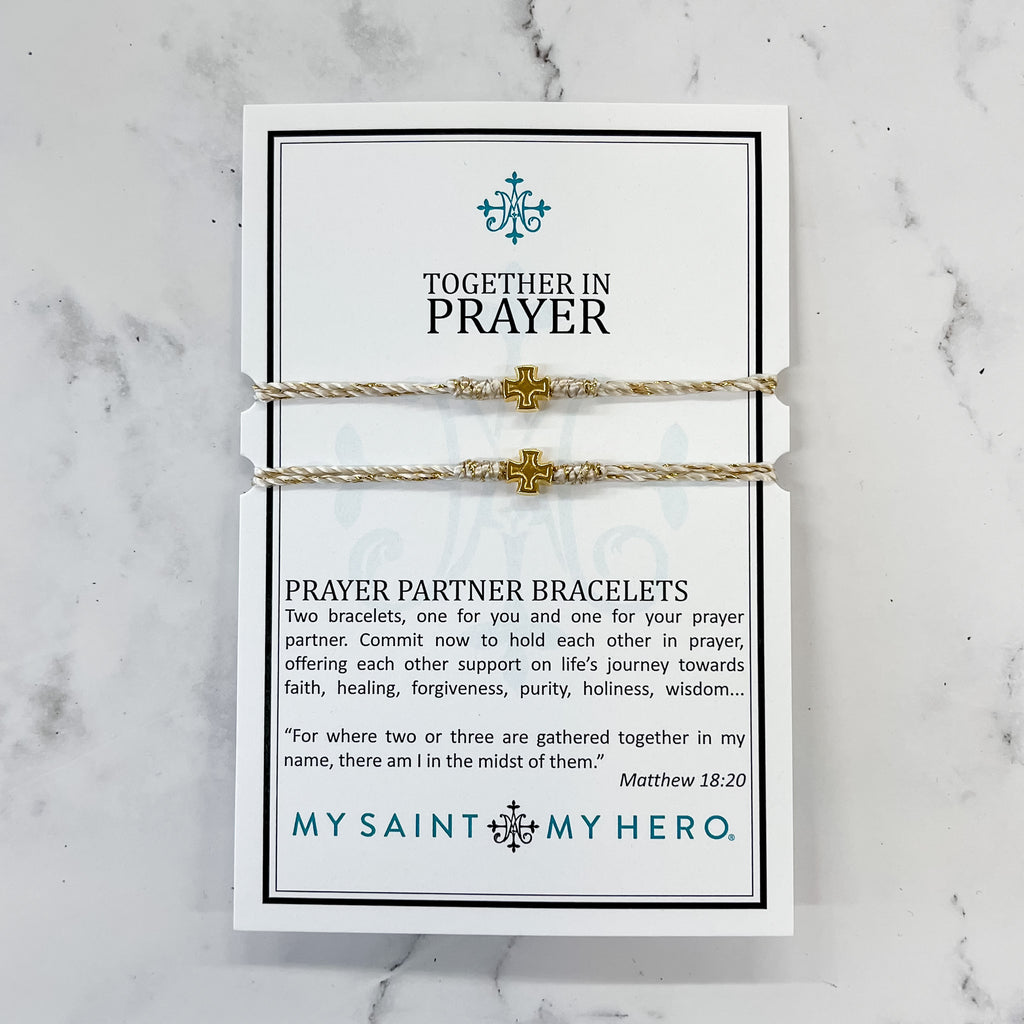 Together in Prayer Bracelet Set Gold - My Saint My Hero - Lyla's: Clothing, Decor & More - Plano Boutique