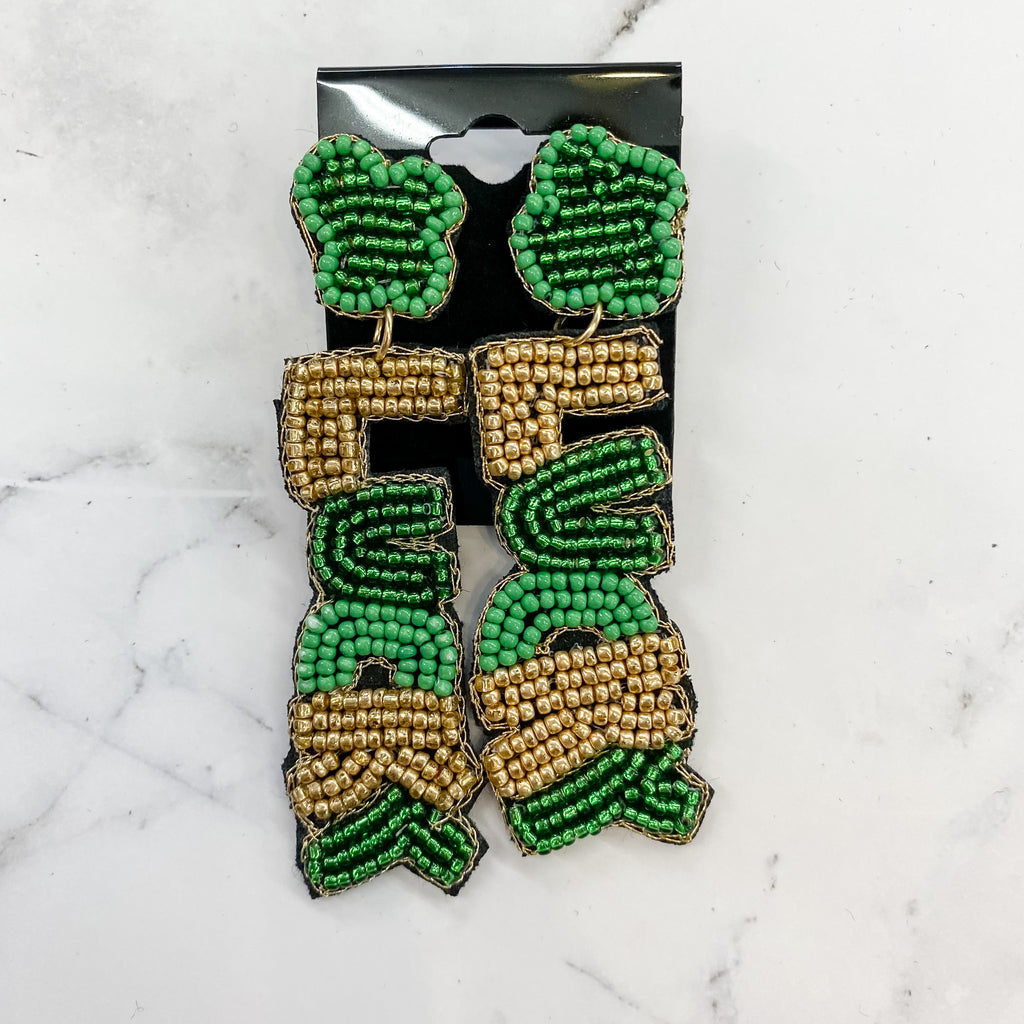 Green Lucky Earrings - Lyla's: Clothing, Decor & More - Plano Boutique