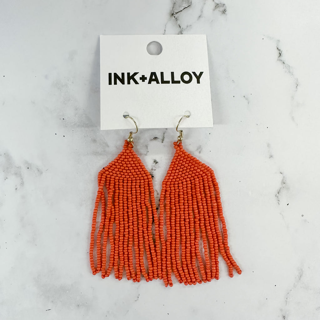 Tangerine Seed Bead Earrings by Ink & Alloy - Lyla's: Clothing, Decor & More - Plano Boutique