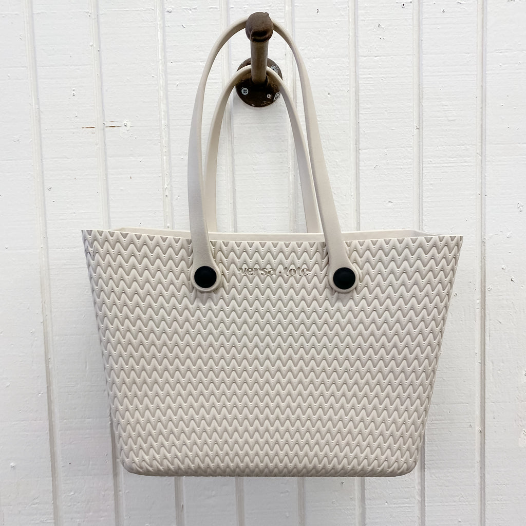 Carrie All Textured Versa Tote Grey - Lyla's: Clothing, Decor & More - Plano Boutique