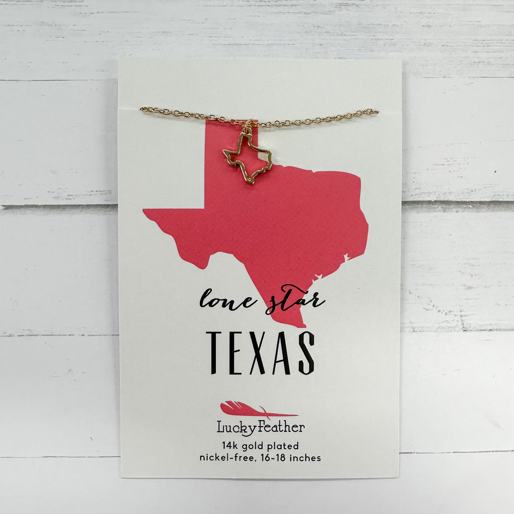 State of Texas Gold Necklace - Lyla's: Clothing, Decor & More - Plano Boutique