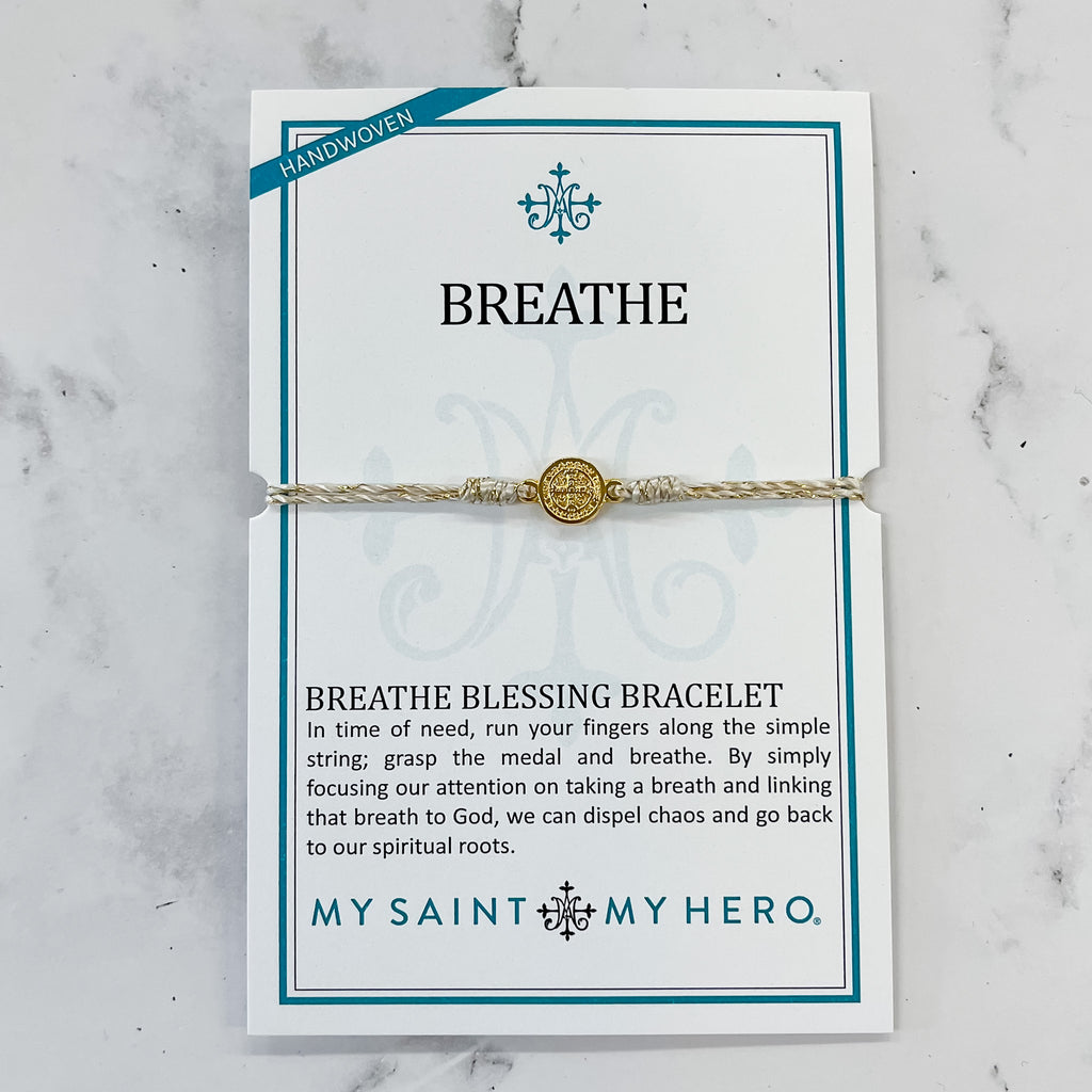 Breathe Blessing Bracelet Metallic Gold - My Saint My Hero - Lyla's: Clothing, Decor & More - Plano Boutique