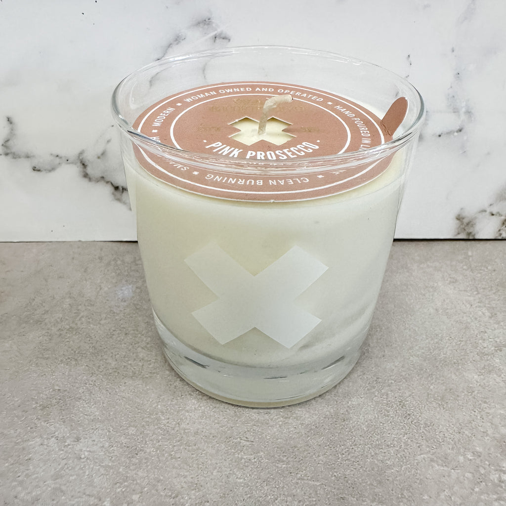 Pink Prosecco Candle to Glass - Lyla's: Clothing, Decor & More - Plano Boutique