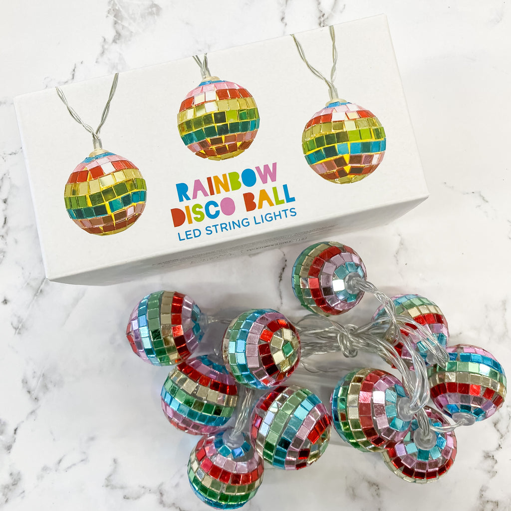 Rainbow Disco Ball LED String Lights - Lyla's: Clothing, Decor & More - Plano Boutique