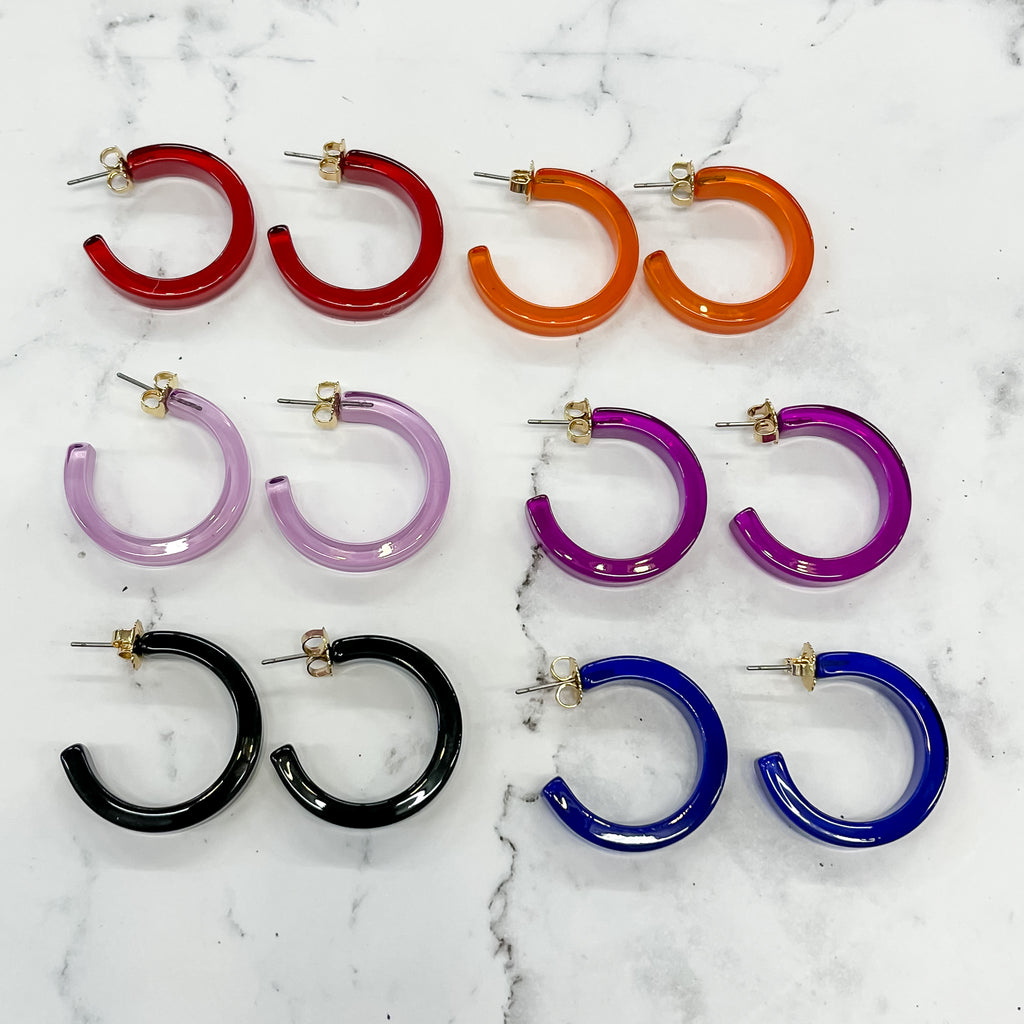 Small Resin Open Hoop Earring - Lyla's: Clothing, Decor & More - Plano Boutique