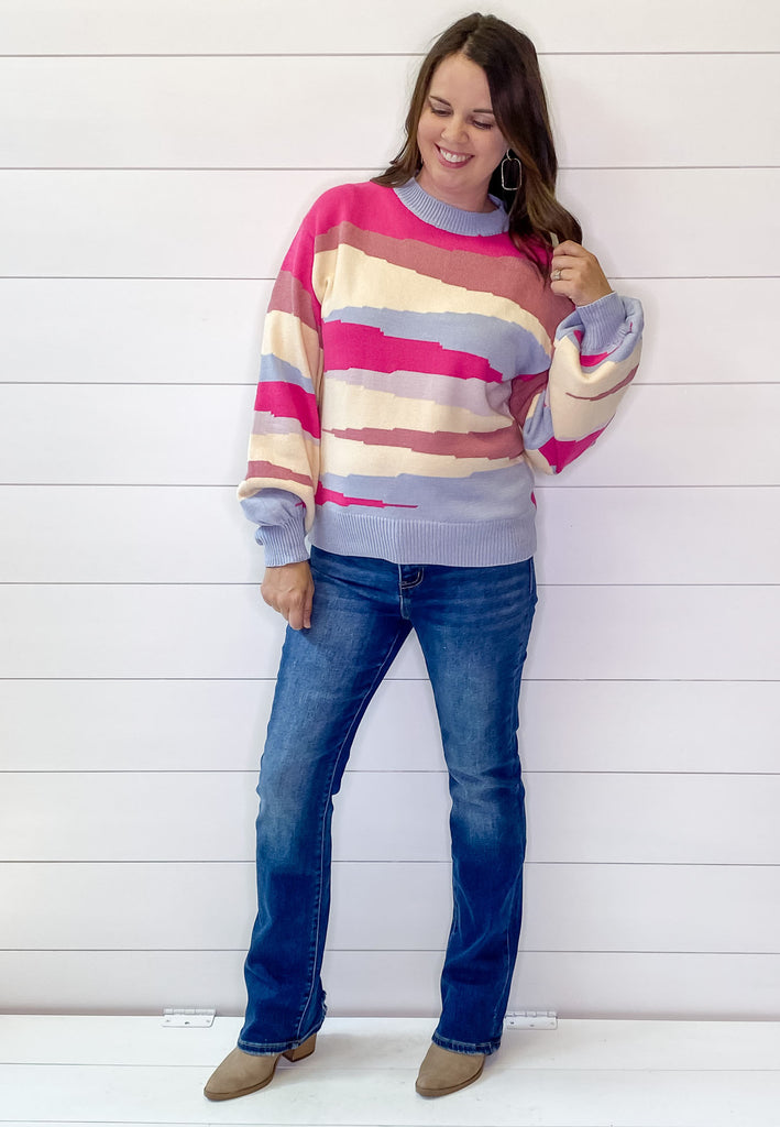 Wild Striped Multi Color Sweater - Lyla's: Clothing, Decor & More - Plano Boutique