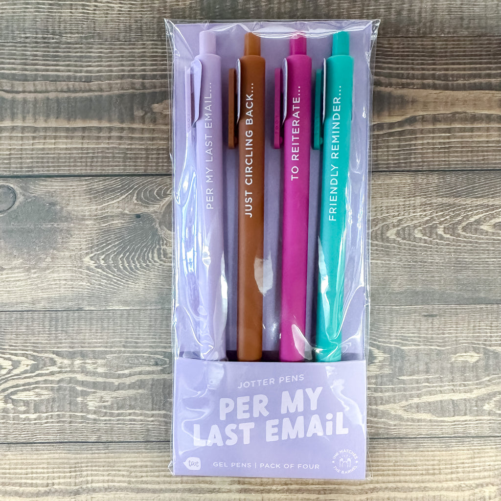 Per My Last Email Jotter Pens Set of 4 - Lyla's: Clothing, Decor & More - Plano Boutique