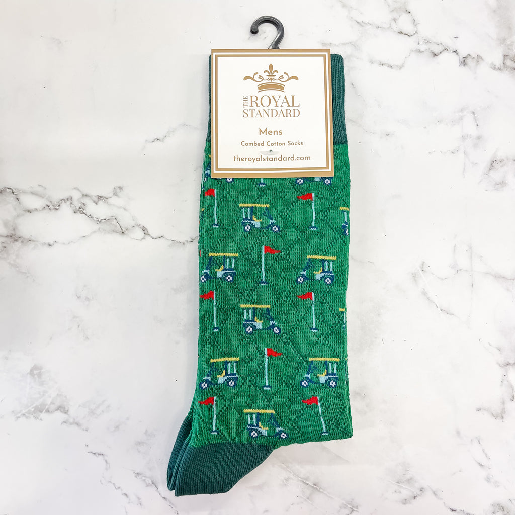 Above Par Golf Print Mens Socks - Lyla's: Clothing, Decor & More - Plano Boutique