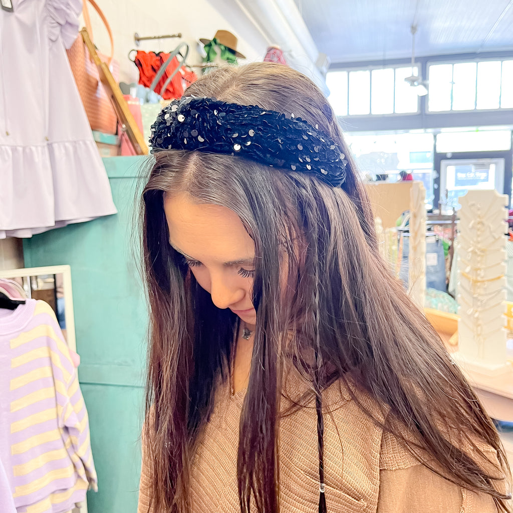 Knotted Sequin Headband - Lyla's: Clothing, Decor & More - Plano Boutique