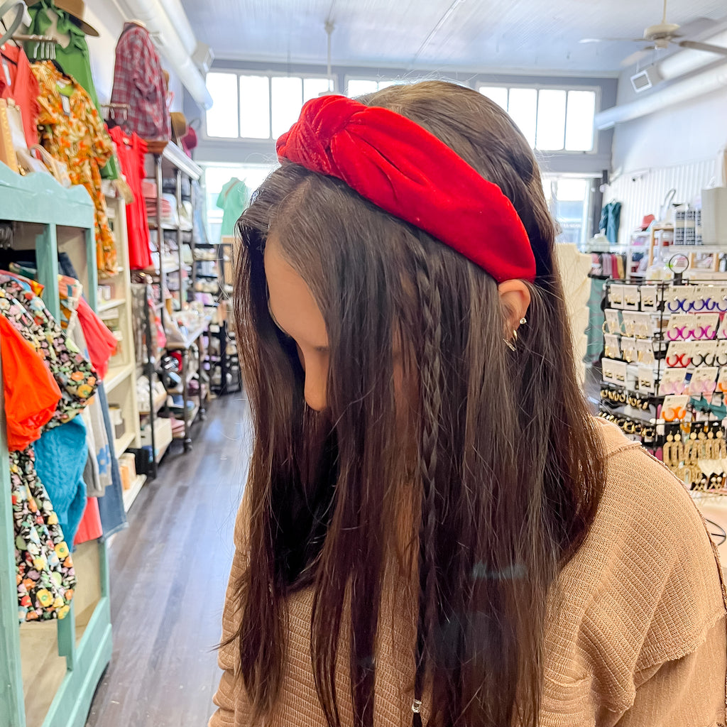 Knotted Velvet Headband - Lyla's: Clothing, Decor & More - Plano Boutique