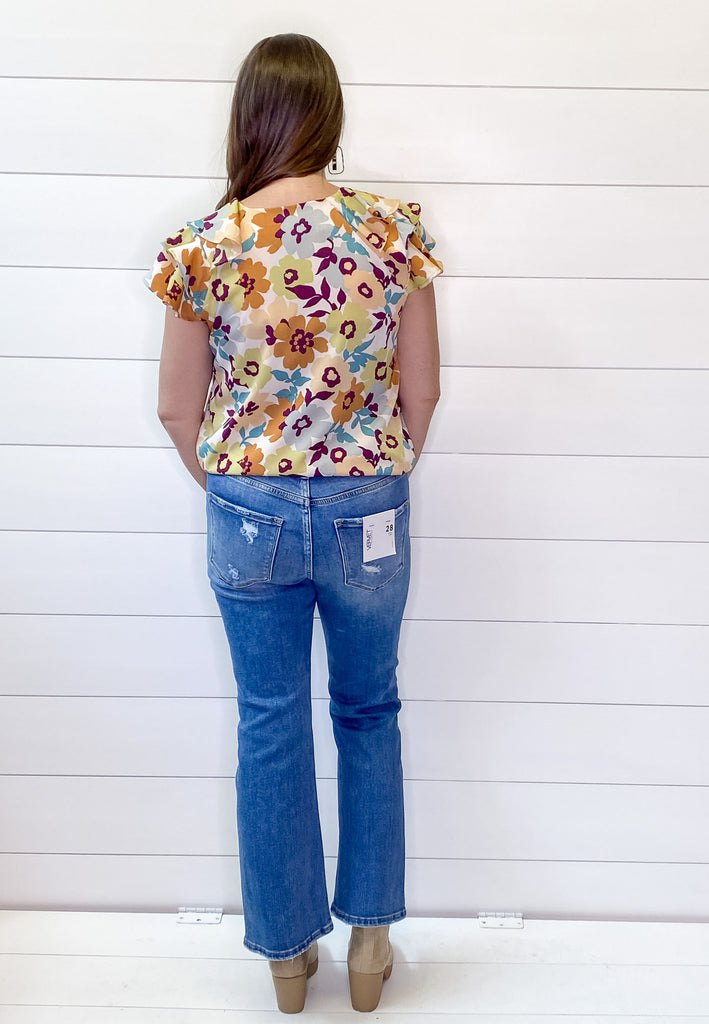 Discover the Florals Print Ivory Top - Lyla's: Clothing, Decor & More - Plano Boutique