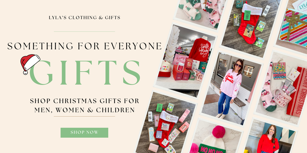 Looking for the perfect gift this Christmas? Lyla’s Clothing & Gifts has something for everyone—men, women, and kids! Your go-to gift shop in Downtown Plano, Rockwall, or online! 