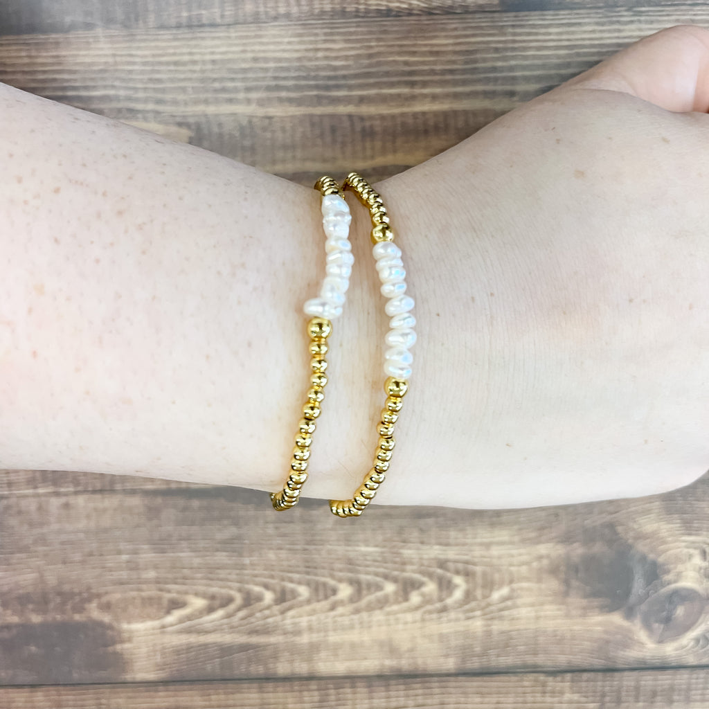 Pearl Accented Stretch Bracelet - Lyla's: Clothing, Decor & More - Plano Boutique