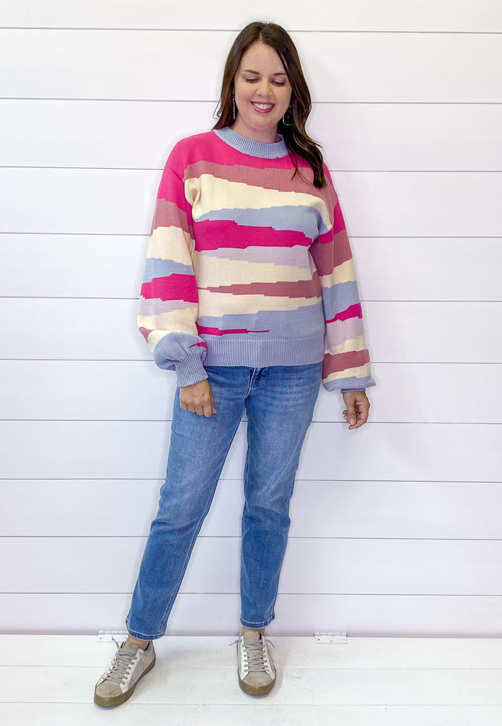 Wild Striped Multi Color Sweater - Lyla's: Clothing, Decor & More - Plano Boutique