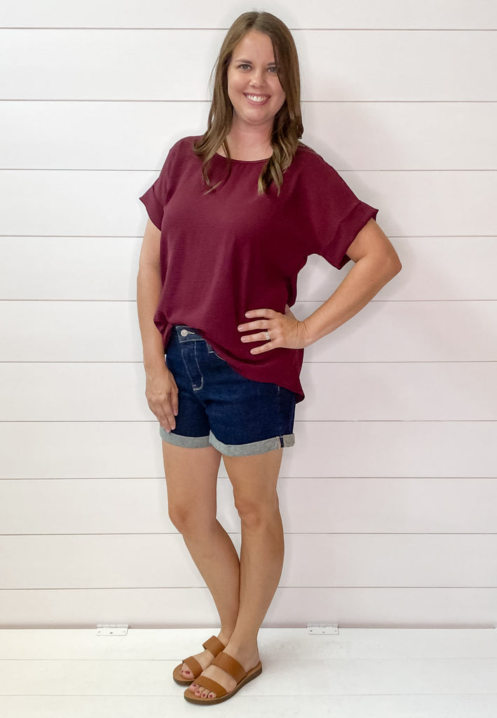 Scooped Up Burgundy Top - Lyla's: Clothing, Decor & More - Plano Boutique