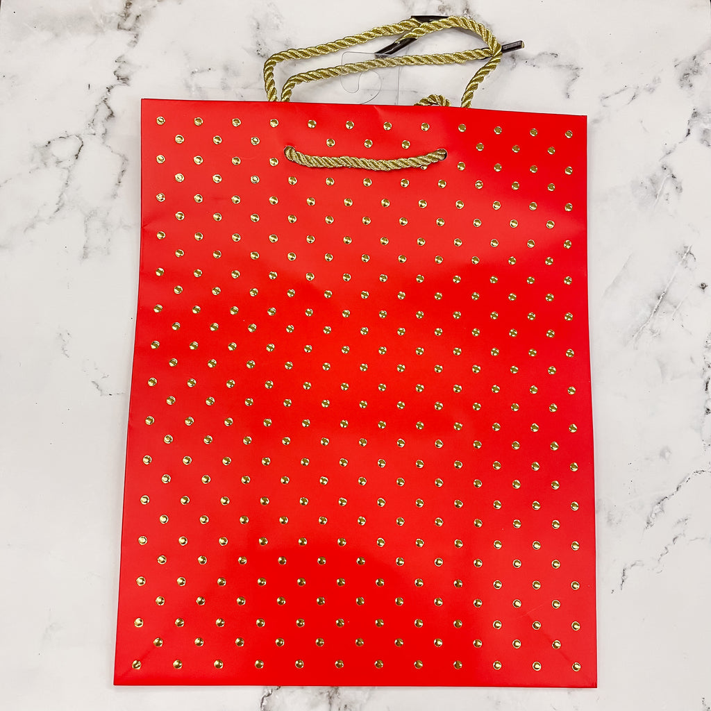 Gold Dot Medium Swiss Bag - Red - Lyla's: Clothing, Decor & More - Plano Boutique