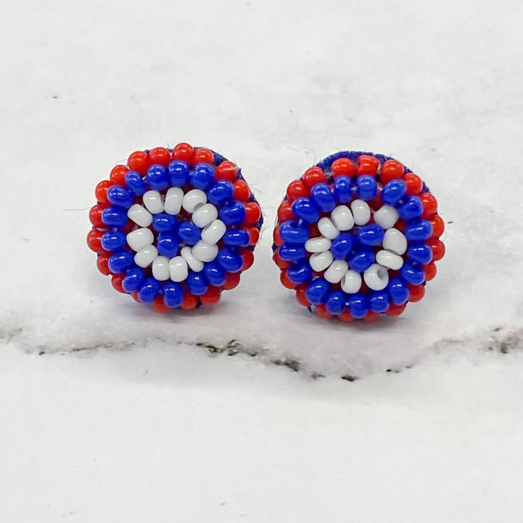 Red, White and Blue Beaded Stud Earring - Lyla's: Clothing, Decor & More - Plano Boutique