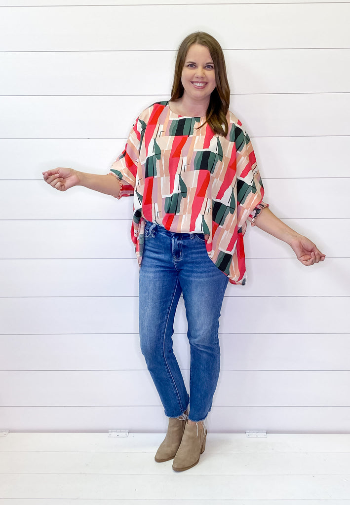 Red Forest Print Oversized Top - Lyla's: Clothing, Decor & More - Plano Boutique
