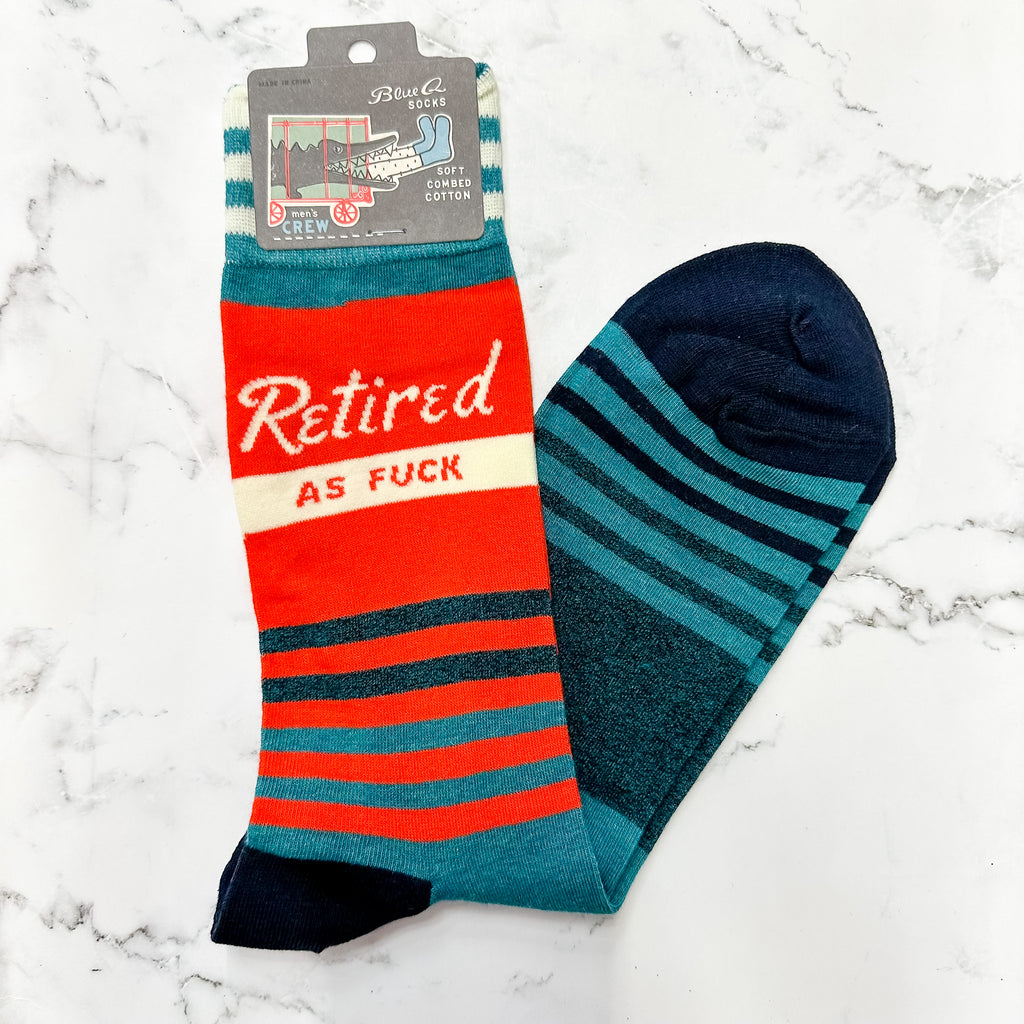 Retired As Fuck Mens Socks - Lyla's: Clothing, Decor & More - Plano Boutique