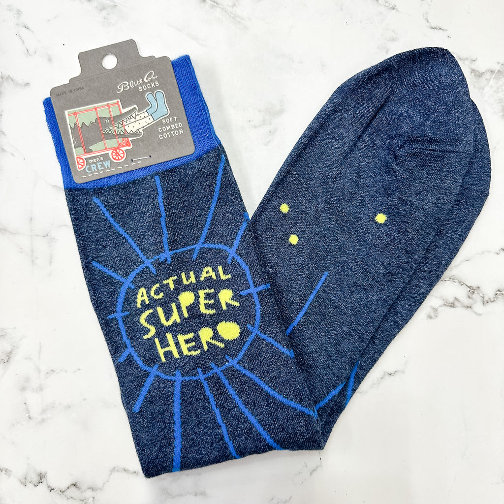 Actual Superhero Mens Socks - Lyla's: Clothing, Decor & More - Plano Boutique